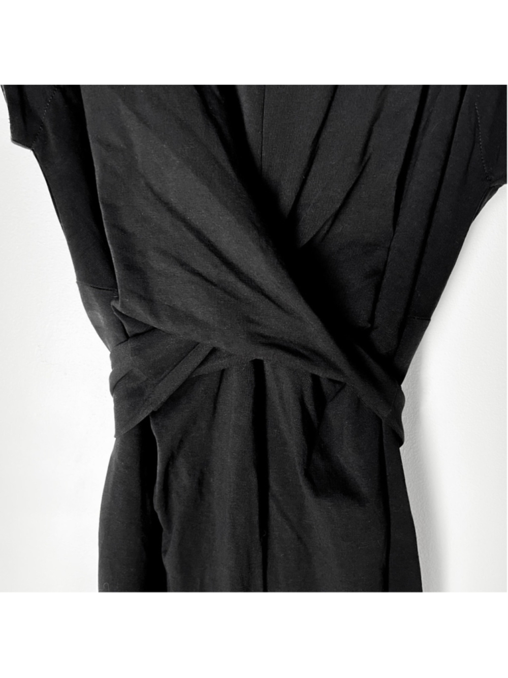 Modern Citizen Black Fei Tie Front Dress Sz S Black Organic Cotton Midi Capsule - Picture 6 of 12